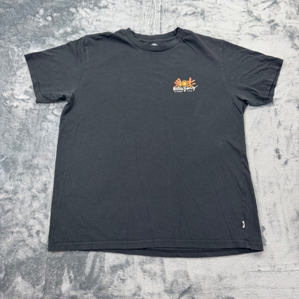 Billabong  Mens Large Premium Surf Graphic T-Shirt Black Palm Sun Logo - Picture 3 of 6